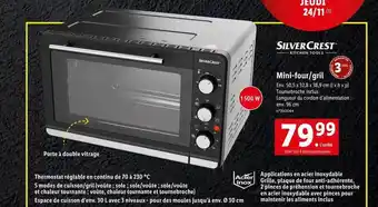 Lidl Mini-four-gril silver crest offre