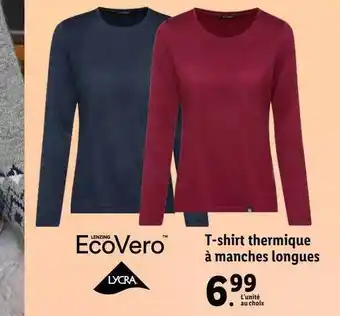 Lidl T-shirt thermique à manches longues lycra offre