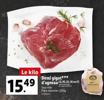 Lidl Demi gigot*** d'agneau offre