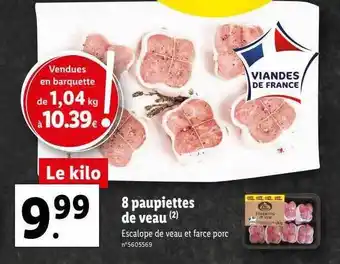 Lidl 8 paupiettes de veau offre
