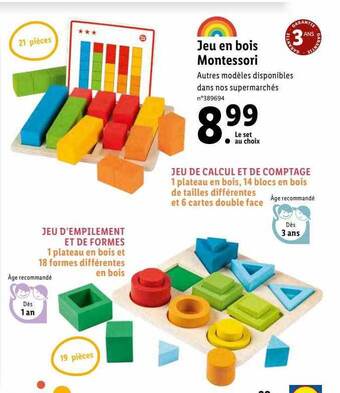 Lidl Jeu en bois montessori offre