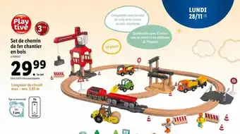Set de chemin de fer chantier en bois play tive