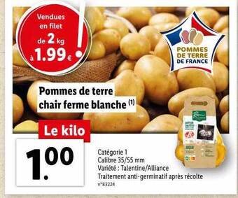 Lidl Pommes de terre chair ferme blanche offre