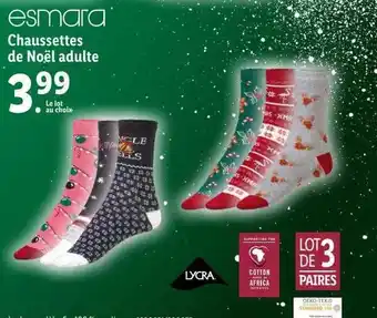 Lidl Chaussettes de noël adulte esmara offre