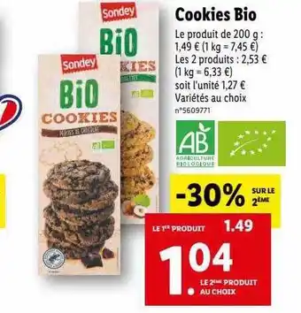 Lidl Cookies bio sondey offre