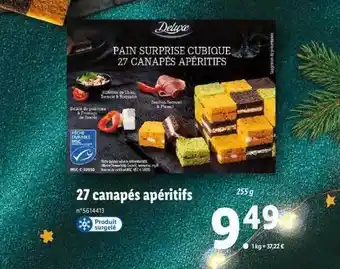 Lidl 27 canapés apéritifs deluxe offre
