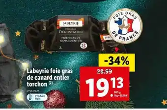 Lidl Labeyrie foie gras de canard entier torchon offre