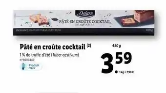 Lidl Pâté en croûte cocktail deluxe offre