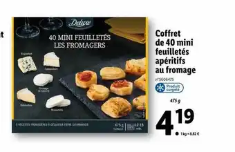 Lidl Coffret de 40 mini feuilletés apéritifs au fromage deluxe offre