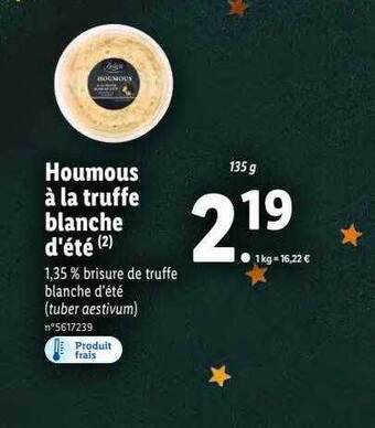 Lidl Houmous à la truffe blanche d'été offre