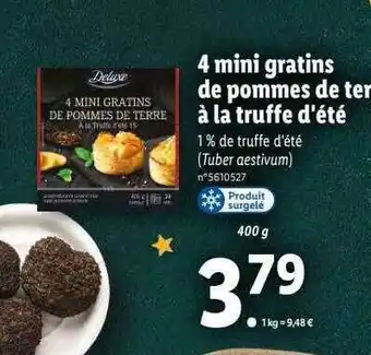 Lidl 4 mini gratins de pommes de terre à la truffe d'été deluxe offre