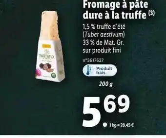 Lidl Fromage à pâte dure à la truffe offre