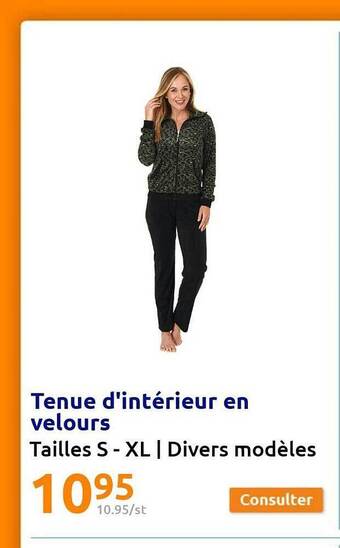 Action Tenue d'intérieur en velours offre