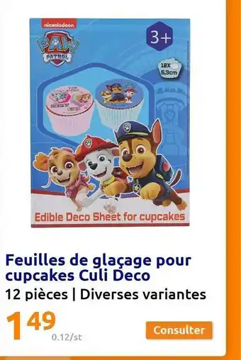 Feuilles de glaçage pour cupcakes culi déco