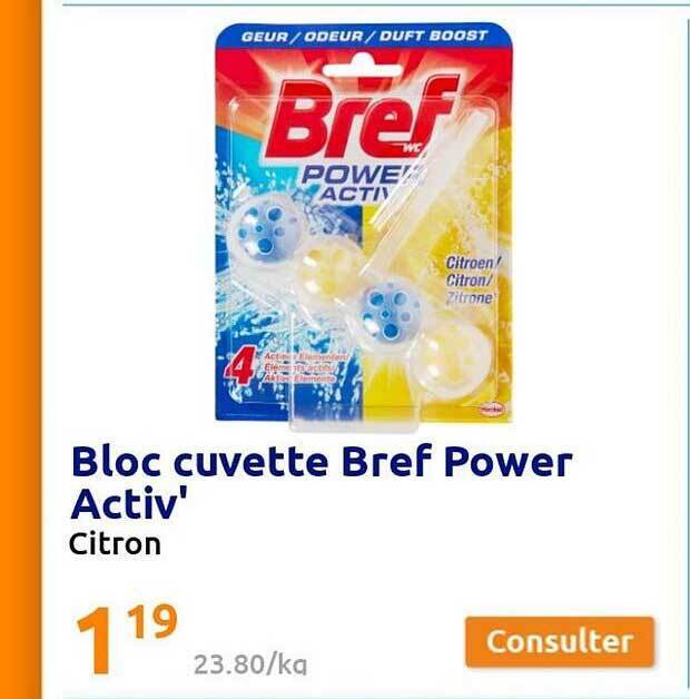 Promo Bloc cuvette bref power activ' chez Action