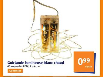 Action Guirlande lumineuse blanc chaud offre