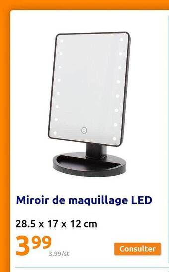 Action Miroir de maquillage led offre