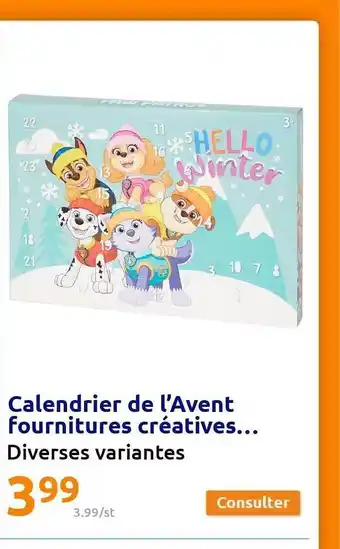 Calendrier de l'avent fournitures créatives