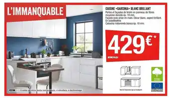 Brico Dépôt Cuisine «garcinia» blanc brillant offre