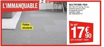 Brico Dépôt Dalle pvc grise «folk» offre