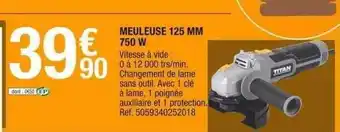 Brico Dépôt Meuleuse 125 mm 750 w titan offre