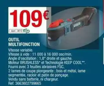 Brico Dépôt Outil multifonction erbauer offre