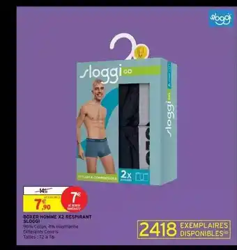 Intermarché Boxer homme x2 respirant sloggi offre