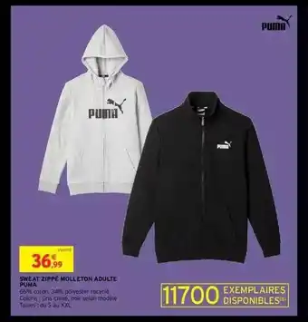 Intermarché Sweat zippé molleton adulte puma offre