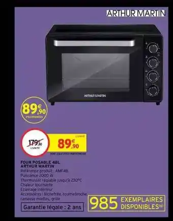 Intermarché Four posable 48l arthur martin offre