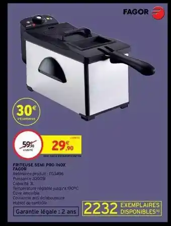 Intermarché Friteuse semi pro inox fagor offre