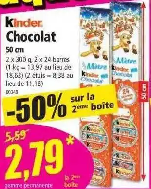 Norma Chocolat kinder offre