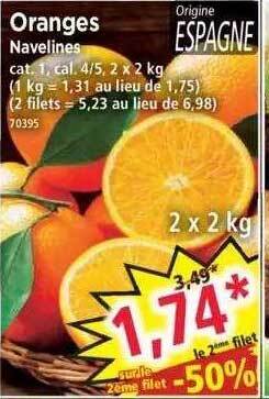 Norma Oranges navelines offre
