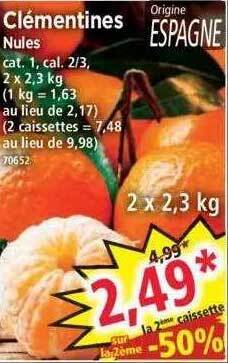 Norma Clémentines nules offre