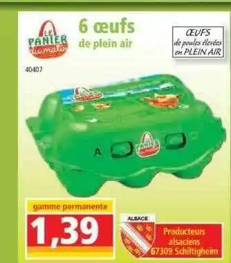 Norma 6 œufs de plein air le panier du matin offre
