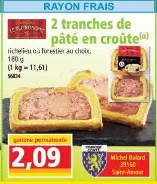 Norma 2 tranches de pâté en croûte offre