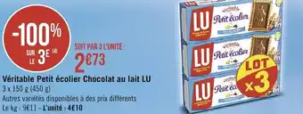 Spar Véritable petit écolier chocolat au lait offre