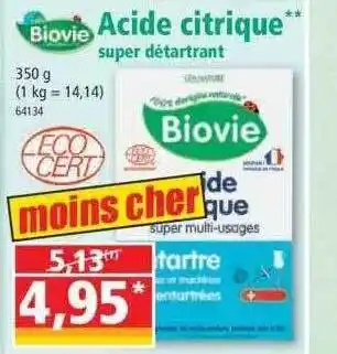 Norma Acide citrique super détartrant biovie offre