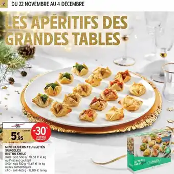 Intermarché Mini paniers feuilletés surgelés bistro émile offre