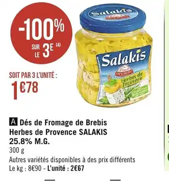 Spar Dés de ZFromage de Brebis Herbes de Provence offre