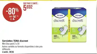 Serviettes Tena discreet