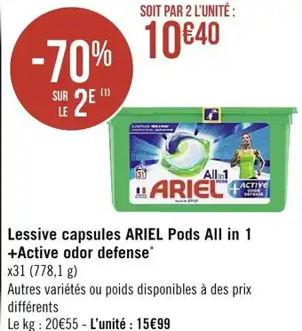 Spar Lessive capsules Ariel Pods All in 1 offre