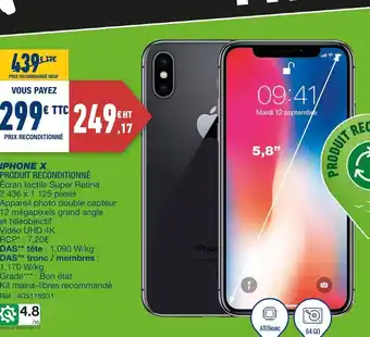 Bureau Vallée Apple iphone x offre