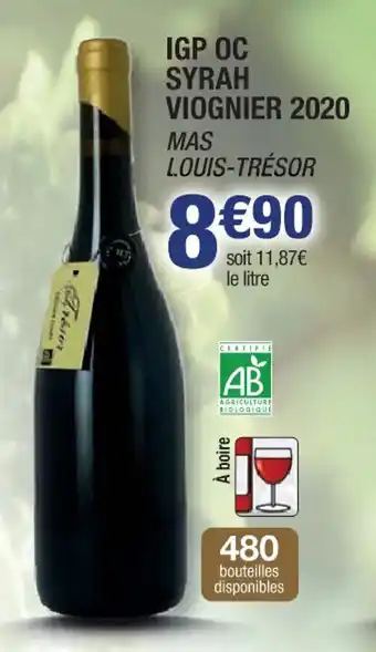 Cora x Carrefour Igp oc syrah viognier 2020 offre
