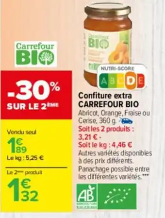 Carrefour Drive Confiture extra carrefour BIO offre