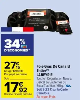 Carrefour Drive Foie gras de canard entier LABEYRIE offre