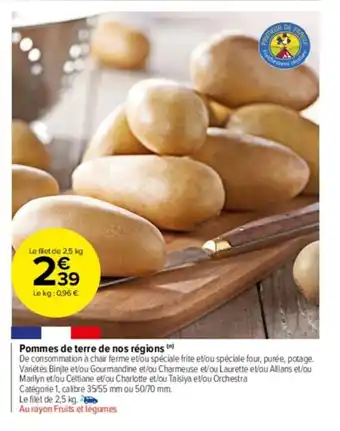 Carrefour Drive Pommes de terre de nos régions offre