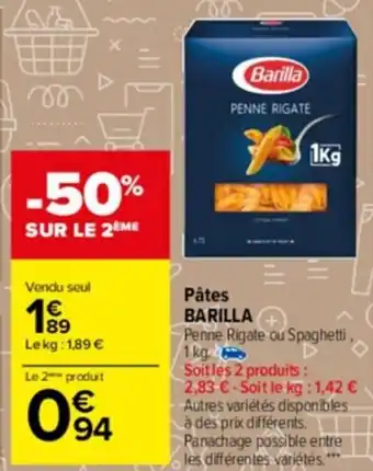 Carrefour Drive Pâtes BARILLA offre