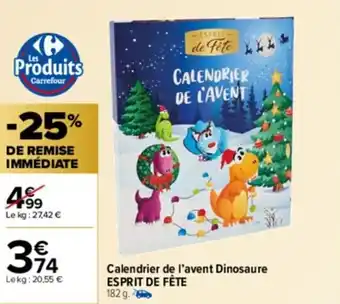 Calendrier de l'avent dinosaure esprit de fête