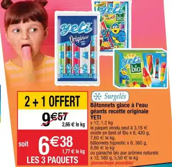 Cora x Carrefour Bâtonnets Glace à l'Eau Géants Recette Originale offre
