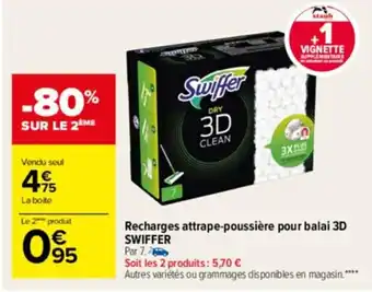 Carrefour Drive Recharges attrape-poussière pour balai 3D SWIFFER offre